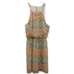Lily Rose Dress Size Small Juniors Sleeveless Chevron Style Print
